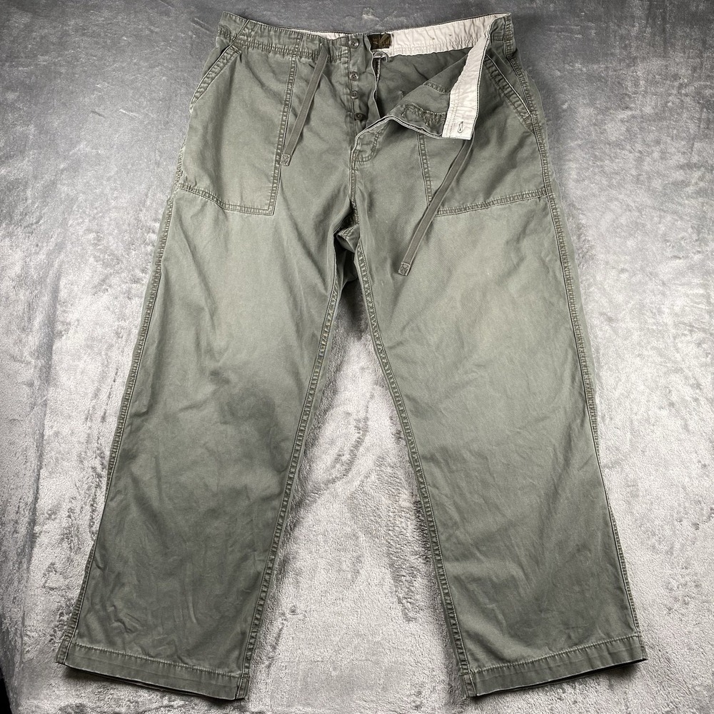 Vtg American Eagle‎ Pants Mens Size XL Green Military Baker Skater Baggy 90s Y2K